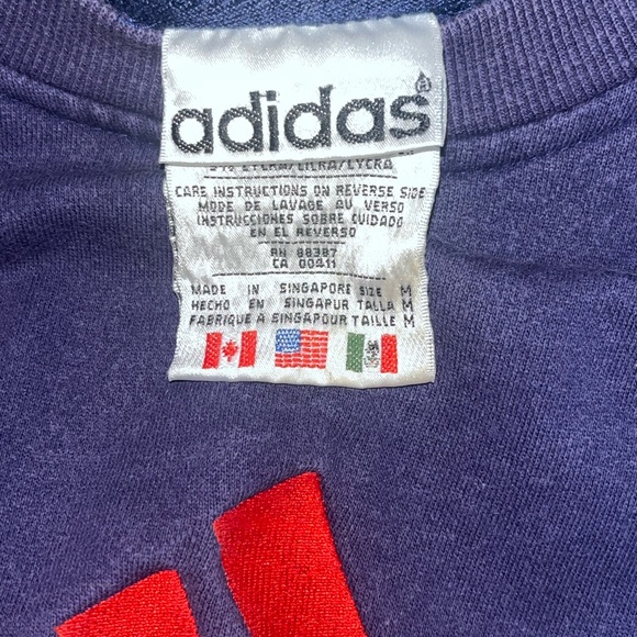adidas Navy Crewneck Sweatshirt with Red Logo - Picture 3 of 3